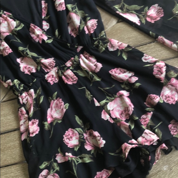 (Sold) Band of Gypsies Long Sleeve Romper Black - Picture 7 of 8